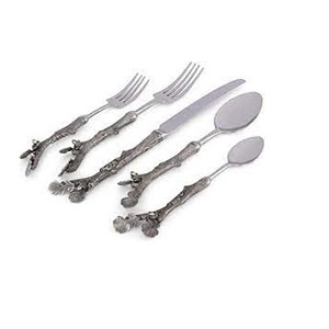 Couverts décoratifs en acier et en métal de finition antique couverts Royal Handmade Design Home Kitchen Usage Ridge couverts en miroir - Product Image 3