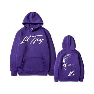 เสื้อฮู้ดแบบสวมหัวสำหรับผู้ชายพิมพ์ลายหน้าจอปักโลโก้ขนาด XS ซิปดีไซน์ขนแกะ - Product Image 5