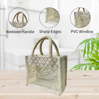 Bolsas de Yute Ecológicas al por Mayor con Asa y Ventana de PVC, Perfectas para Regalos Corporativos, Cestas de Boda y Empaques Festivos