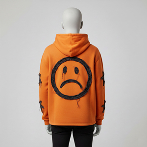 Distress bordado personalizado Sudadera con capucha fabricante de algodón de peso pesado sudaderas con capucha francés Terry sudaderas con capucha desgastadas - Product Image 3