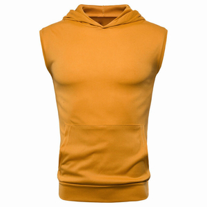 Sudaderas con capucha sin mangas para hombre, ropa de moda, informal, sin mangas, lisa, de alta calidad, venta al por mayor - Product Image 1