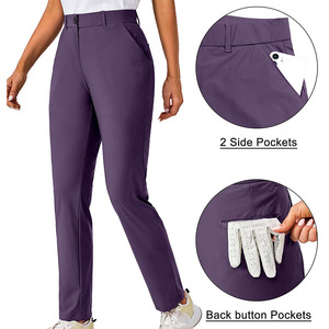 Pantalon de golf à l'aspect classique pour femmes en polyester et coton imperméable de bonne qualité avec poches à la mode - Product Image 5