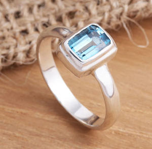 แหวนเงินสเตอร์ลิง925สี่เหลี่ยมมุมฉากที่เรียบง่ายเครื่องประดับแฟชั่น - Product Image 4