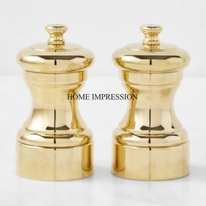 Home and Hotels Dining Table Centerpiece High Grade Gold Plated <b>Metal</b> Salt and Pepper <b>Grinder</b> Set From India in Lowest Price - Product Image 6