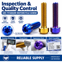 Baut Titanium GR5 Custom Anodized Torx Cup Head Screw Burn Blue Produsen untuk Perakitan Struktural Ringan Sepeda Motor