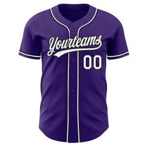 Maillot de baseball authentique personnalisé violet blanc-noir - Product Image 2