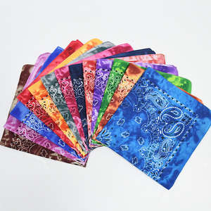 Bandanas carrés en polyester recyclé à imprimé personnalisé hip-hop, dégradé tie-dye, paisley, en gros - Product Image 1