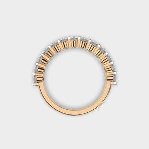 แหวนแต่งงานครึ่งวงกลมประดับเพชรแล็บโกรว์ทองคำ 18K ดีไซน์เกลียว สำหรับผู้หญิง ชุบโรเดียม เหมาะสำหรับงานครบรอบ วันวาเลนไทน์ และงานปาร์ตี้ - Product Image 4