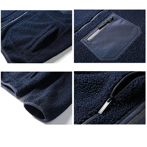 Chaqueta de Forro Polar Sherpa con Cuello Alto para Hombre, Chaqueta de Punto Informal Personalizada para Exteriores - Product Image 6