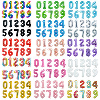 Ballon numérique 16/32/40 pouces, décoration d'anniversaire, de fête de mariage, fournitures pour fête prénatale, cadeau pour garçon et fille