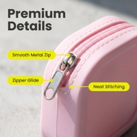 Pochette à monnaie portable en silicone rigide, mini pochette de rangement cosmétique zippée pour écouteurs et cadeaux beauté