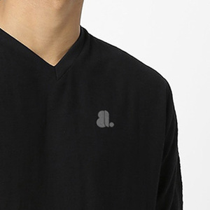 T-shirt en coton à manches longues et col en V pour homme, streetwear, t-shirt à col en V, logo personnalisé, t-shirt à manches longues et col en V pour homme - Product Image 1