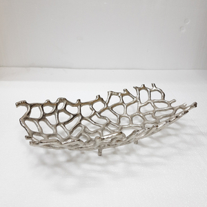 ชามตกแต่งสไตล์อาร์ตเดโค ชุบนิกเกิล ทำจากอะลูมิเนียม สำหรับเสิร์ฟอาหาร ดีไซน์ทันสมัย คุณภาพดีเยี่ยม - Product Image 1