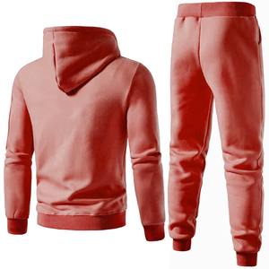 Ensemble de survêtement Streetwear d'hiver pour hommes surdimensionné sweat à capuche en éponge française pantalon de survêtement évasé motif solide sweat-shirt zippé respirant - Product Image 3