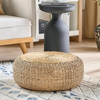 Pouf ottoman en herbe de mer, différentes tailles, tabouret en herbe de mer, poufs en paille, tabourets pour salon, café, décoration d'ameublement