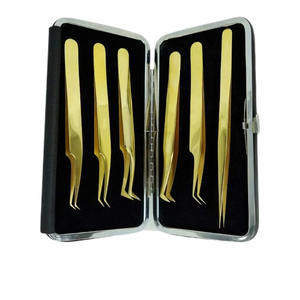Servicio OEM disponible Juego de pinzas para pestañas con punta de diamante de 6 piezas duraderas Tipo de punta recta de tasa ajustable - Product Image 4