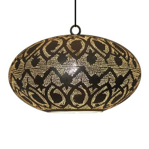 Lampe suspendue marocaine artisanale en laiton, finition dorée, luminaire de plafond pour la décoration de la maison, lanterne de style vintage - Product Image 3
