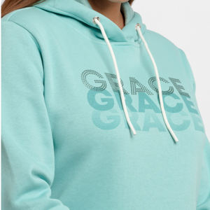 เสื้อมีฮู้ดของผู้หญิงดีไซน์ใหม่เสื้อมีฮู้ดผ้าคอตตอนด้านหน้าสำหรับ100% ฤดูหนาวโลโก้ตามสั่ง - Product Image 4