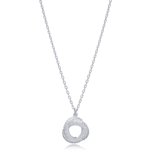 Design minimaliste texturé pendentif à breloques de forme ronde collier turc bijoux en argent Sterling 925 - Product Image 5