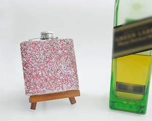 กระเป๋าขนาดพกพาทำจากสแตนเลสคริสตัลเทียมโทนสีโรสโกลด์ขนาด6ออนซ์หรูหรา - Product Image 4