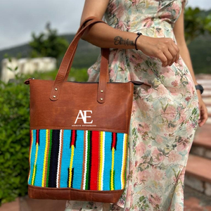 Bolso de mano de cuero auténtico estilo Azteca para mujer, bolsa de compras elegante, Vintage, accesorio perfecto, novedad - Product Image 1