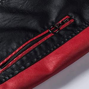 Chaqueta de Motociclista Personalizada de Invierno para Hombre, Cuello Alto, Manga Larga, PU, Ajustada, con Parches, Estilo Motociclista - Product Image 5