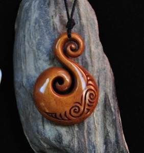 COLLIERS D'ASSISTANCE POUR FEMMES HOMMES NATUREL GRAND BOHO TRIBAL SONO BOIS Pendentif sur cordon réglable Collier fait main - Product Image 1