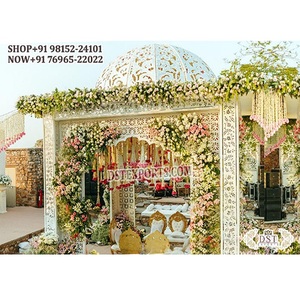 Miroir de mariage moderne extérieur Mandap avec dôme Miroir tendance Mandaps pour mariages canadiens Miroir moderne Mandaps Australie - Product Image 1