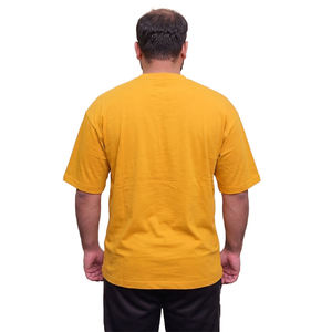 <b>Mens</b> Mustard Yellow Short Sleeve Crew Neck Cotton T-<b>Shirt</b> Custom Logo OEM ODM Wholesale Apparel - Product Image 3