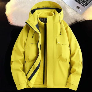Chaqueta de invierno con capucha para hombre, impermeable, cortavientos, con cremallera, parka para exteriores, logotipo personalizado - Product Image 6