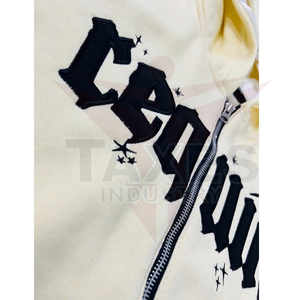Custom Top Quality Men's Oversized 100% Cotton Fleece Casual Heavyweight Custom Logo Embroidery Distressed Winter <b>Zip</b> <b>hoodies</b> - Product Image 4