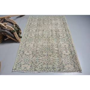 Vintage 4m grande surface tapis turc vert Beige classique Rectangle Patchwork Design laine matériel Latex pour chambre couloir utilisation - Product Image 1
