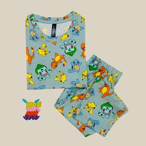 Pijamas de algodón 100% para mujeres y niños, ropa de dormir corta y larga de Color sólido con logotipo personalizado, pijamas de verano e invierno, conjunto familiar de 2 piezas - Product Image 5