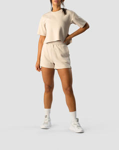 Custom Wholesale Top selling Soft Fleece <b>Women</b> Activewear Set Oversized Sweatshirt Comfy <b>Shorts</b> set for <b>women</b> - Product Image 5