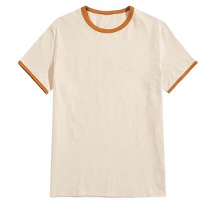 OEM personalizado Ringer Tee cuello redondo camisetas de algodón Vintage Fitness Ringer Camisetas Camiseta de manga corta para hombres ropa de talla grande - Product Image 4