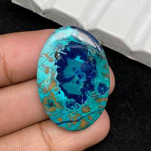 Azurite de qualité supérieure, cabochon ovale Shatt Kite, Azurite attrayante, 40 carats, pierres semi-précieuses, taille calibrée, en vrac, OEM - Product Image 2