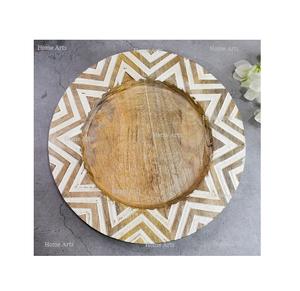 Assiette de chargeur en bois de conception tendance avec une forme ronde de la meilleure qualité pour la vaisselle - Product Image 3