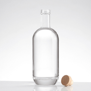 Bottiglia di Vetro Quadrata Trasparente da 1000ml 200ml 250ml 750ml per Champagne, Liquori e Bevande Alcoliche - Product Image 2