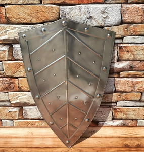Escudo de diseño de hoja medieval-Escudo puntiagudo auténtico-Artículos dotados de escudo de Guerrero desgastado para amantes de la guerra - Product Image 2