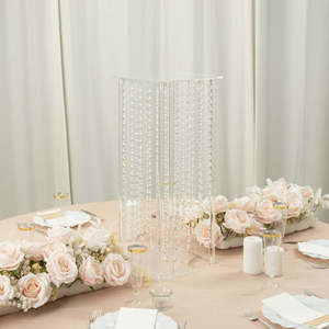2025 prix d'usine support de fleurs en acrylique Transparent personnalisé pour les mariages élégant support de fleurs de Table - Product Image 3