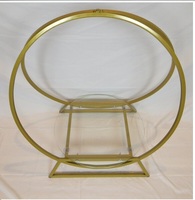 Support à gâteau moderne en métal 2025 avec panneau en verre pour décorations de mariage, Noël, Pâques, Halloween, Nouvel An, Fête des Pères, Anniversaire