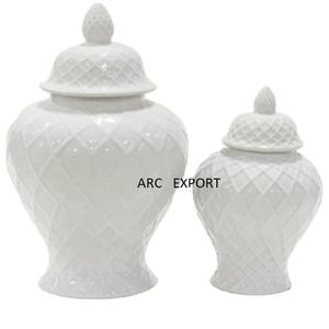 Elegante Jarra Decorativa Blanca de Lujo, Diseño Moderno y Elegante, Decoración Multiusos, Proveedor Indio - Product Image 1