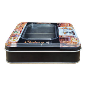 Caja de Regalo Cuadrada Personalizada de 198x198x45 mm, Caja de Hojalata de Grado Alimenticio con Ventana - Product Image 5