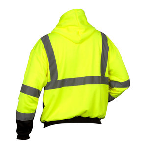 Meilleure qualité 100% coton solide respirant sweat à capuche de sécurité pour hommes hiver avec fermeture éclair conception haute visibilité prix de gros - Product Image 5