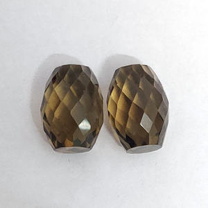 Haute qualité 2 pièces quartz fumé naturel 13x10mm forme de baril briolette coupe 18.85 cts iroc ventes pierres précieuses en vrac US $11.9 - Product Image 6