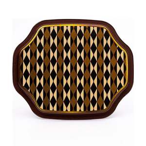 ถาดตกแต่งสไตล์วินเทจ รุ่น Kontensan EE166T8 ลายวงเวทีละครสัตว์ ขนาด 278x332 มม. ขอบโค้งมน ดีไซน์ทันสมัย ผลิตจากไม้ สแตนเลส และอะลูมิเนียม ปลอดภัยสำหรับอาหาร - Product Image 3