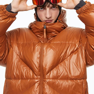 Dernière Veste matelassée réversible pour homme, de qualité supérieure, en toile marron imperméable, respirante, avec doublure en laine/viscose et fermeture éclair, col montant - Product Image 2