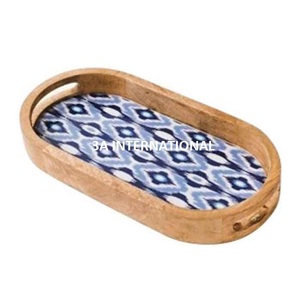 Bandeja Ovalada Esmaltada con Acabado Natural para Servir Alimentos, Ensaladas y Frutas en Bodas y Fiestas - Product Image 1