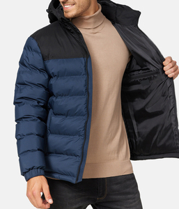 Vestes d'hiver chaudes de haute qualité pour hommes 2025, design personnalisé, tissu léger, veste matelassée à capuche surdimensionnée pour hommes - Product Image 1