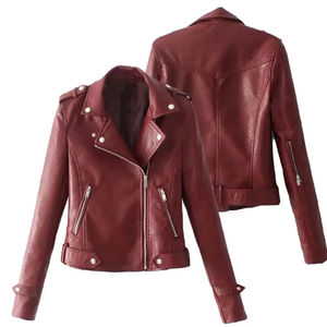 Chaqueta de Motociclista de Piel de Oveja para Mujer, Corta, Cortavientos, Transpirable, Color Personalizado, Relleno de Algodón, Venta al por Mayor - Product Image 4